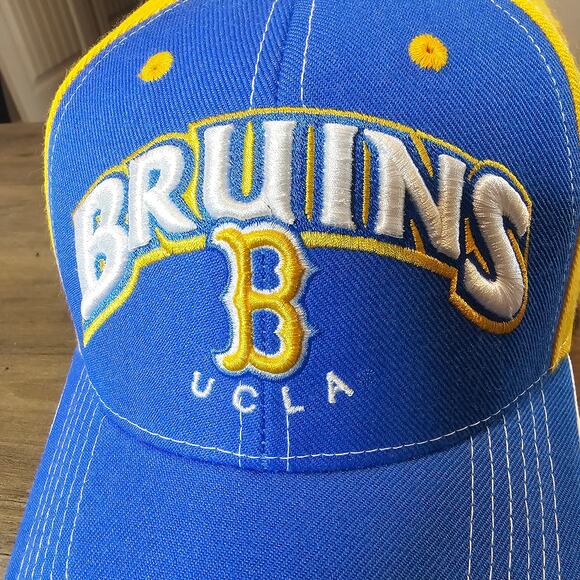 Vtg UCLA Bruins Strapback Hat Cap Blue Yellow Wool 90s College Preppy California - Picture 2 of 9
